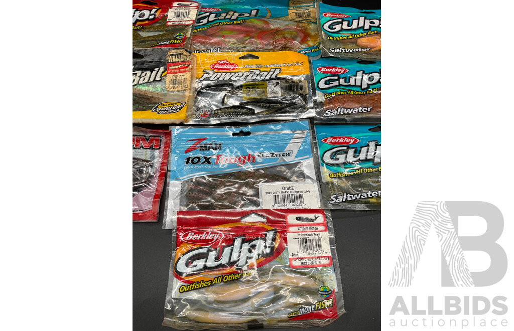 Assorted Fishing Baits - BERKLEY GULP and Others  - Lot of 10