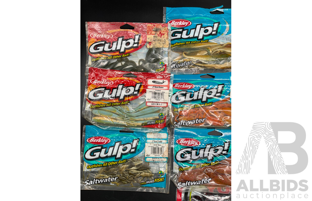 Assorted Fishing Baits - BERKLEY GULP and Others - Lot of 10