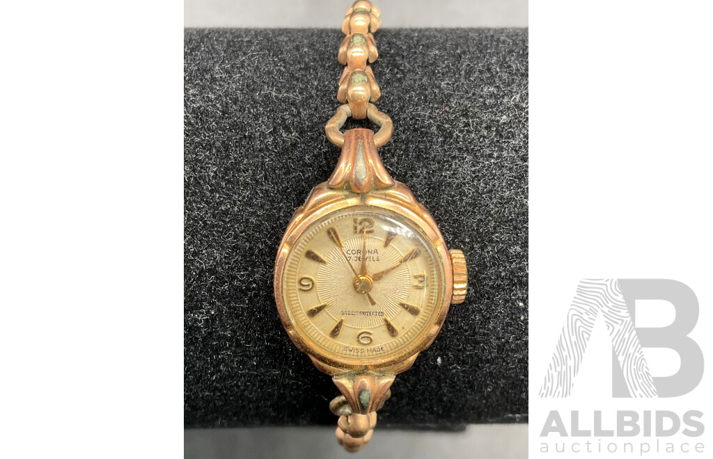 Rolled Gold CORONA Swiss Made 17 Jewel Movement Ladies Wrist Watch