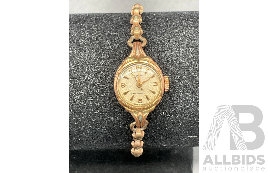 Rolled Gold CORONA Swiss Made 17 Jewel Movement Ladies Wrist Watch