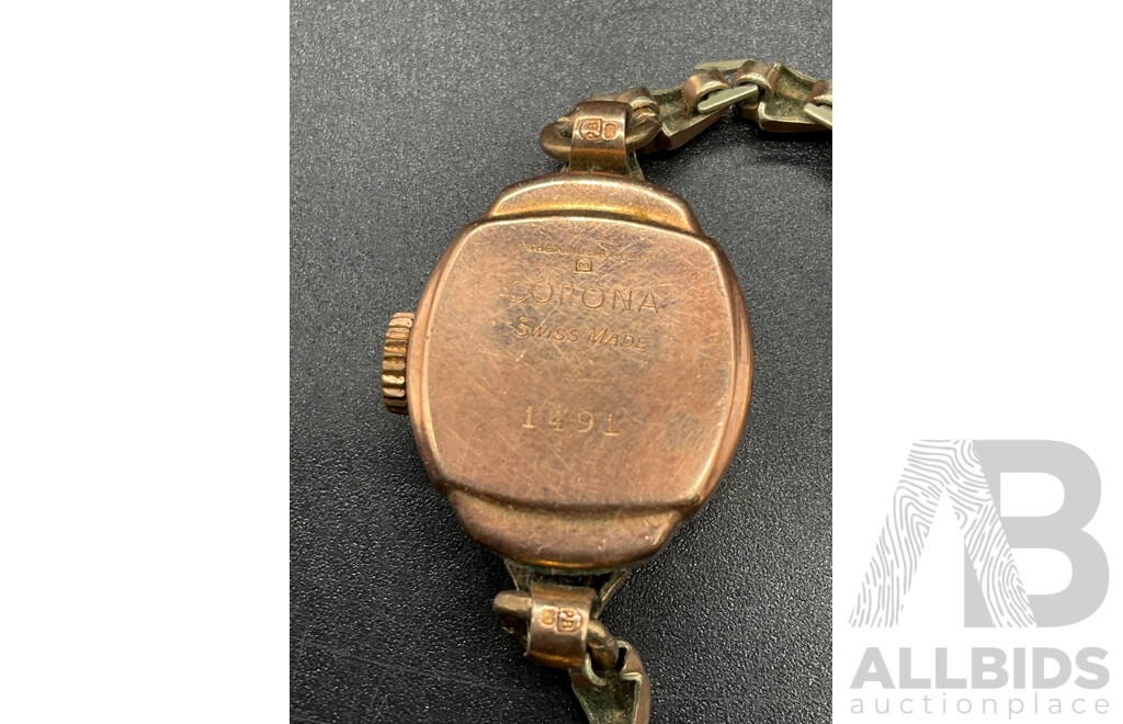 Rolled Gold CORONA Swiss Made 17 Jewel Movement Ladies Wrist Watch