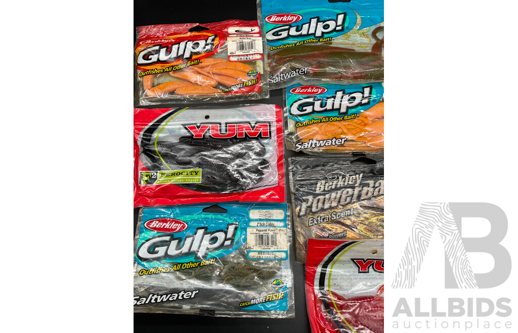 Assorted Fishing Baits - BERKLEY GULP and Others  - Lot of 10