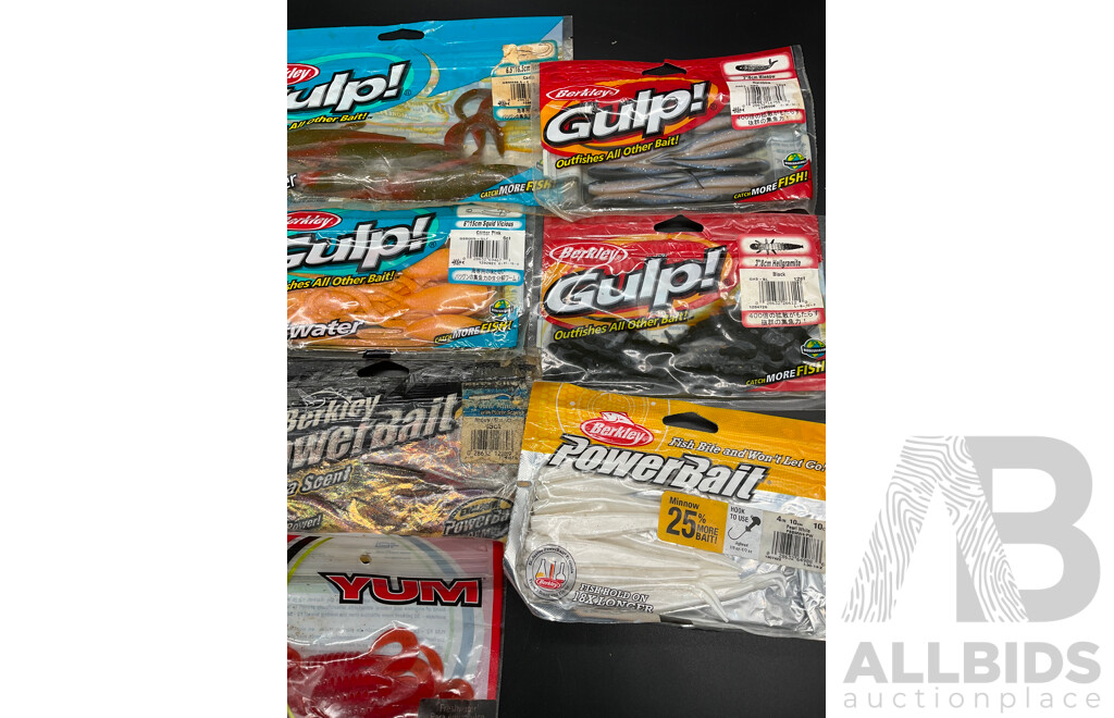 Assorted Fishing Baits - BERKLEY GULP and Others  - Lot of 10