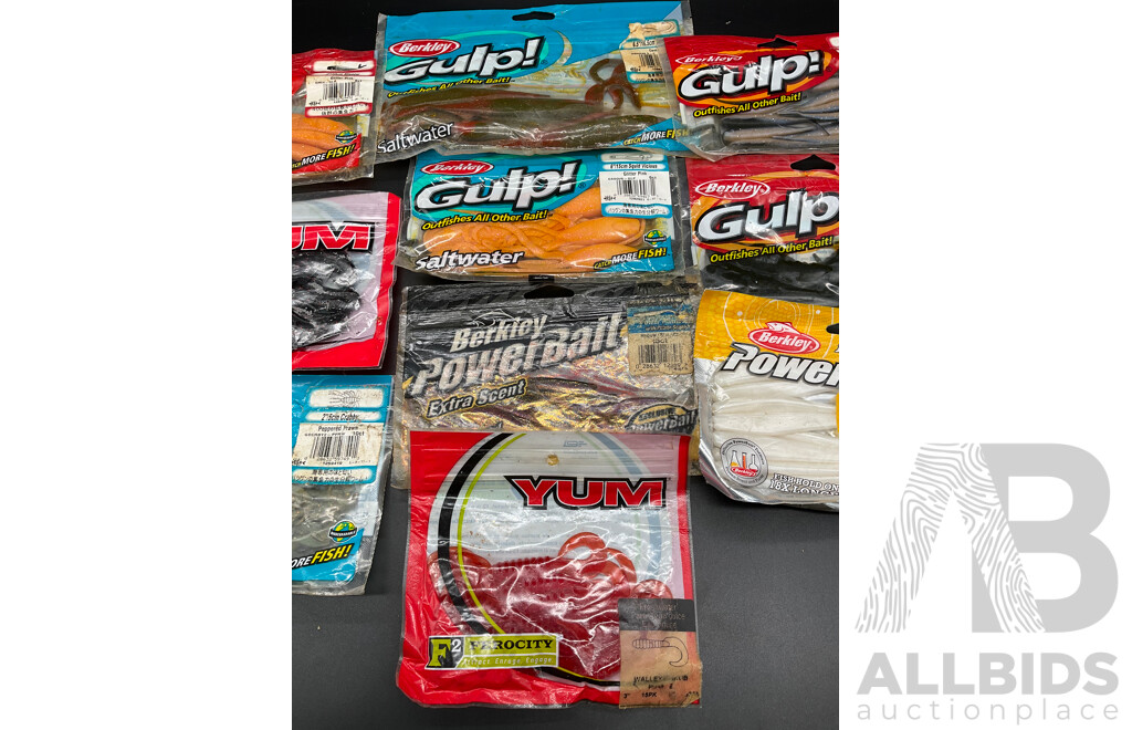 Assorted Fishing Baits - BERKLEY GULP and Others  - Lot of 10