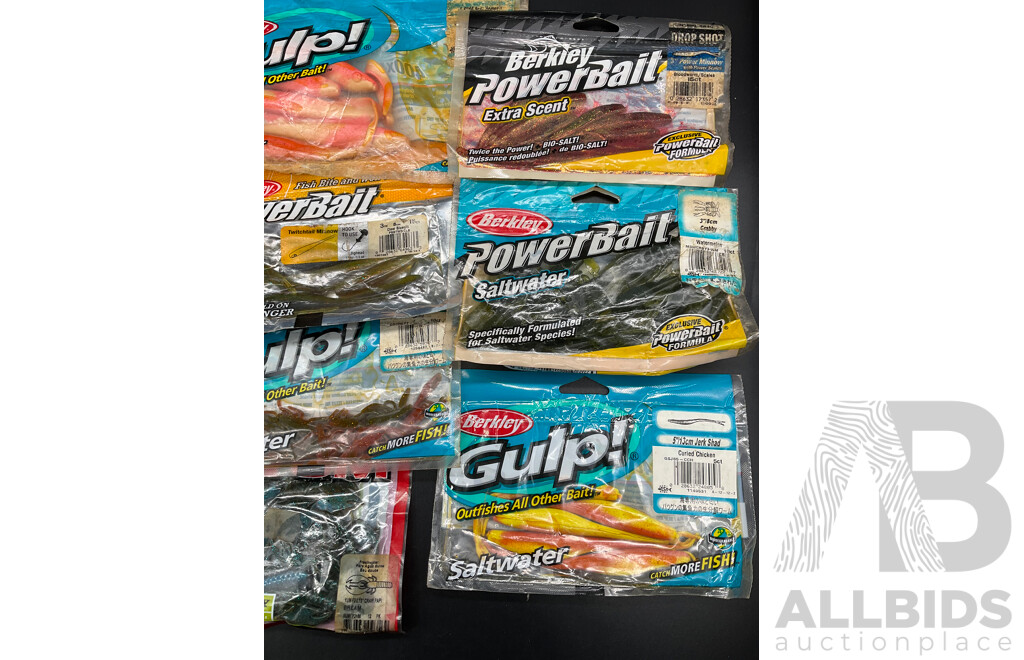 Assorted Fishing Baits - BERKLEY GULP and Others - Lot of 10