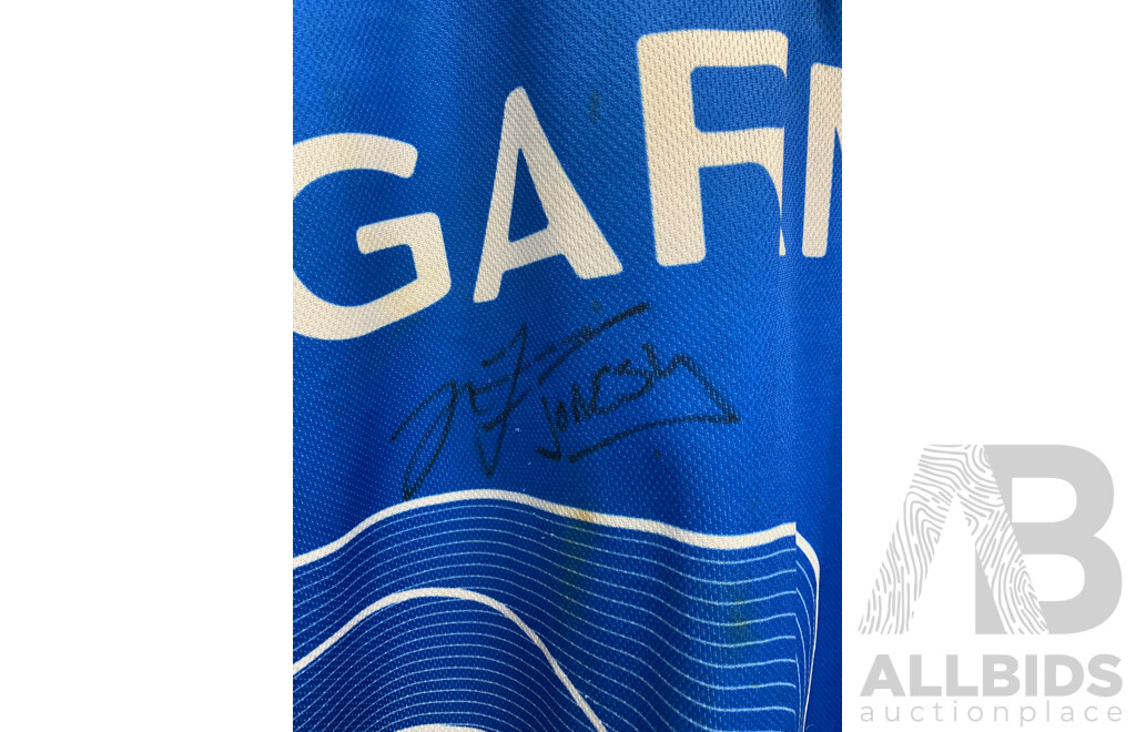 Fishing Jersey - GARMIN with Signatures XL and TACKLE WORLD 3XL, GARMIN Hat with Signatures - Lot of 3