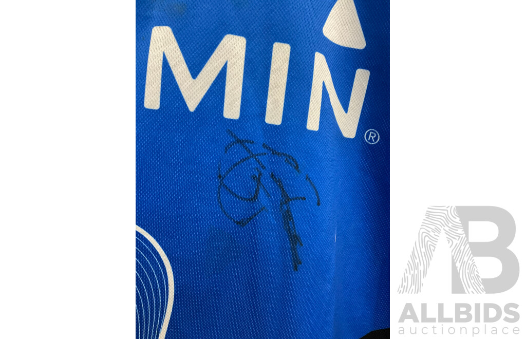 Fishing Jersey - GARMIN with Signatures XL and TACKLE WORLD 3XL, GARMIN Hat with Signatures - Lot of 3