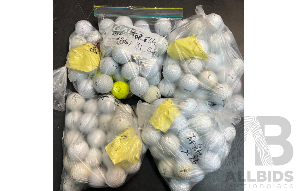 Top Flite, Optima, Srixon & Assorted Used Golf Balls -120 Balls