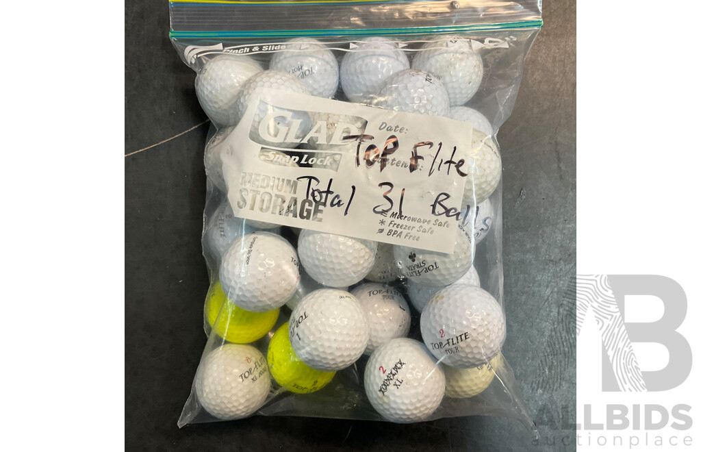 Top Flite, Optima, Srixon & Assorted Used Golf Balls -120 Balls