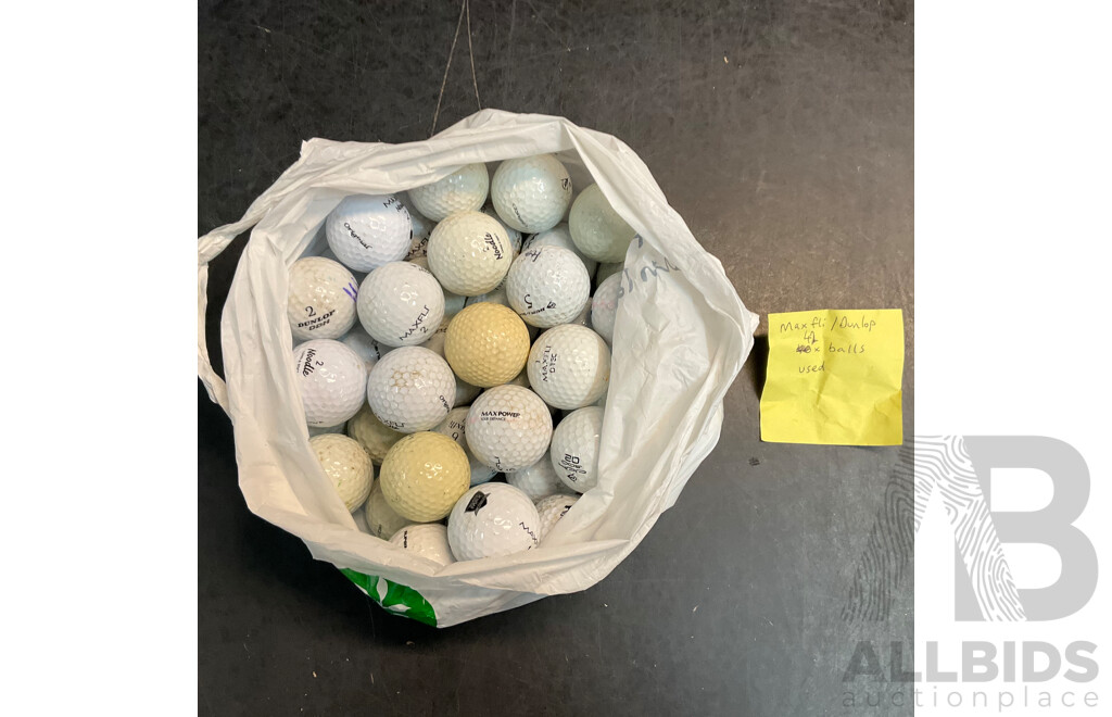 Assorted Used Golf Balls -101 Balls - Includes Pinnacle, Maxfli, Dunlop and More