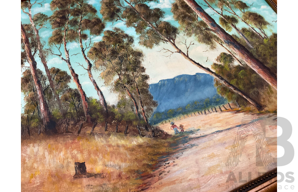 G. Rose,  ''Landscape'' - Oil on Board 45x35 Cm (frame)