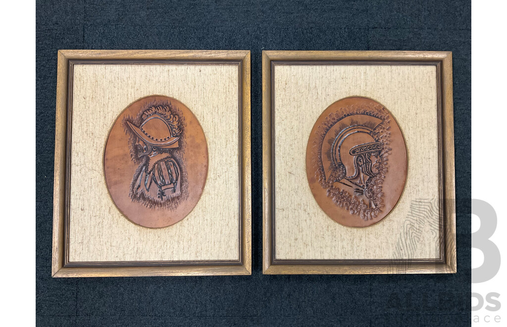 Framed Leatherwork  - Lot of 2