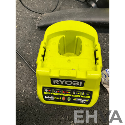 RYOBI One+ 18V Blower  (R18TB), Multi Tool (RMT1801), Battery 18V 2Ah and Battery Charger - Lot of 4