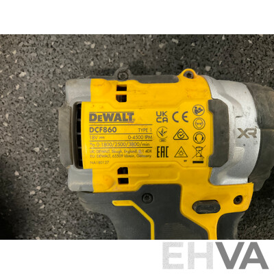 DeWALT 18V  Impact Driver (DCF860), Work Led Light (DCL050) and AEG 18V Hammer Drill (BSB18BL) with 4.0Ah Battery  - Lot of 4