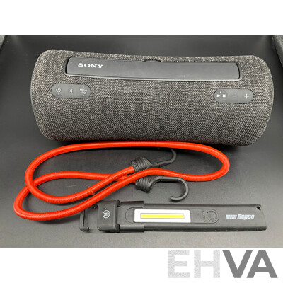 SONY SRS-XG300 Portable Bluetooth Speaker and REPCO Magnetic Led Light