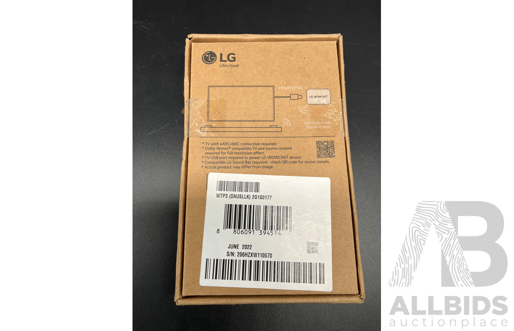 LG WOWCAST Wideband Audio Transmitter for TV and LG Soundbar (WRP3)