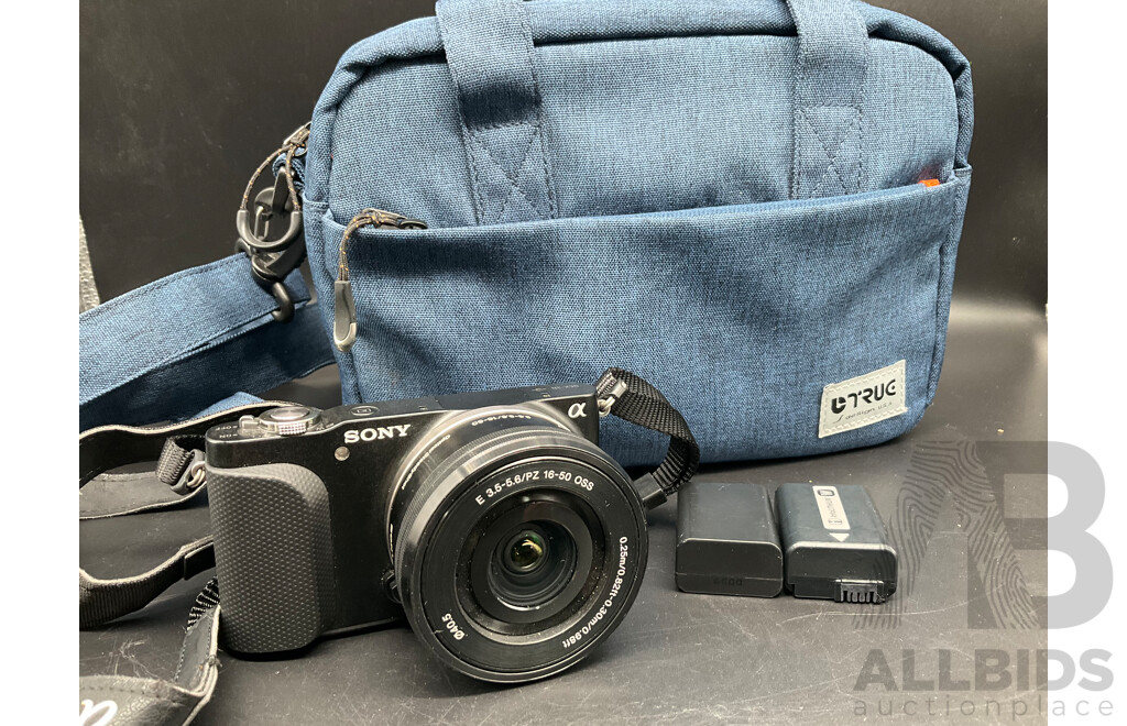 SONY Aplha Digital Camera with E 3.5-5.6/PZ 160-50 OSS Lens and Accessories