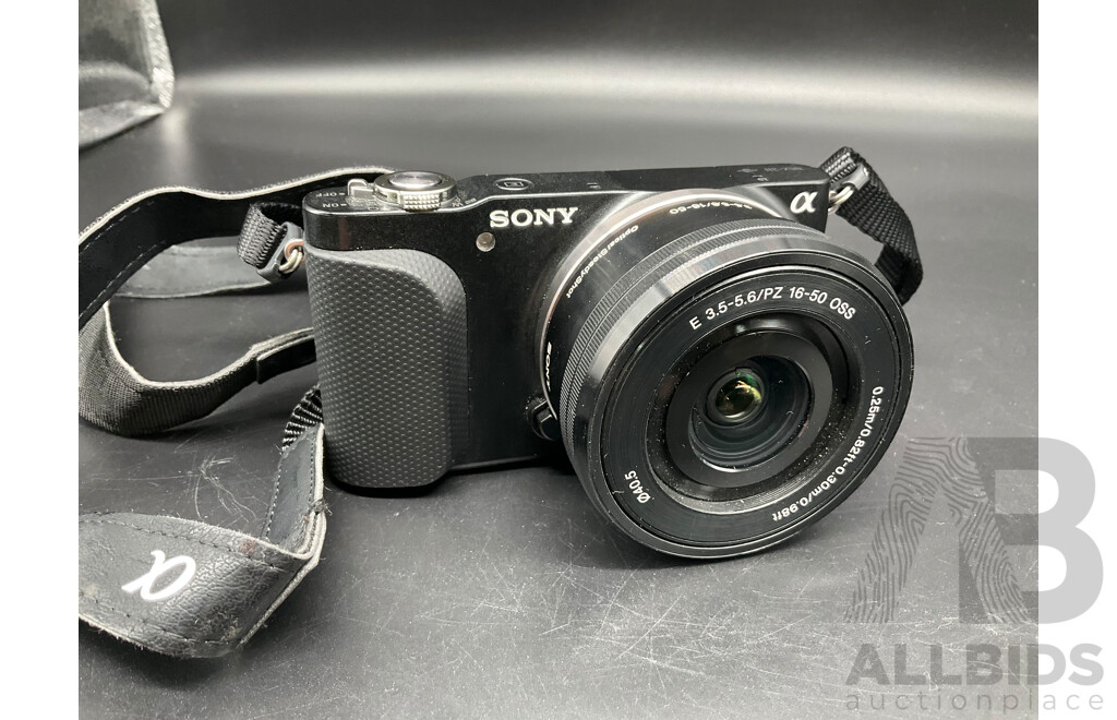 SONY Aplha Digital Camera with E 3.5-5.6/PZ 160-50 OSS Lens and Accessories