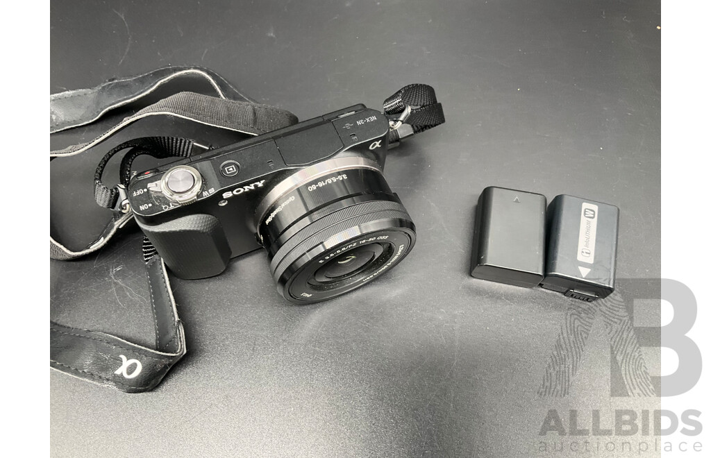 SONY Aplha Digital Camera with E 3.5-5.6/PZ 160-50 OSS Lens and Accessories