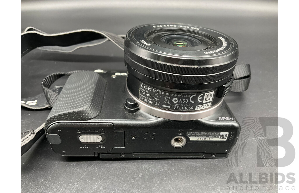 SONY Aplha Digital Camera with E 3.5-5.6/PZ 160-50 OSS Lens and Accessories