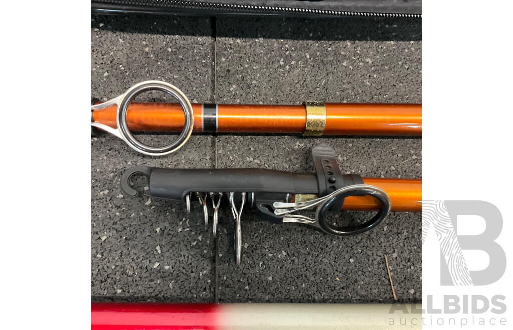 SUPER CASTER KING Surf Rod & Shimano Sentire Sakana Gen II 2pce Spin Rods & Shakespeare Wild Series Rods with Carry Case