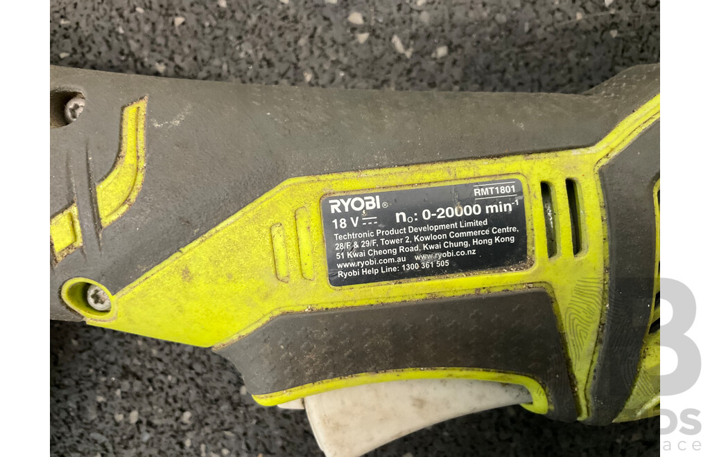 RYOBI One+ 18V Blower  (R18TB), Multi Tool (RMT1801), Battery 18V 2Ah and Battery Charger - Lot of 4