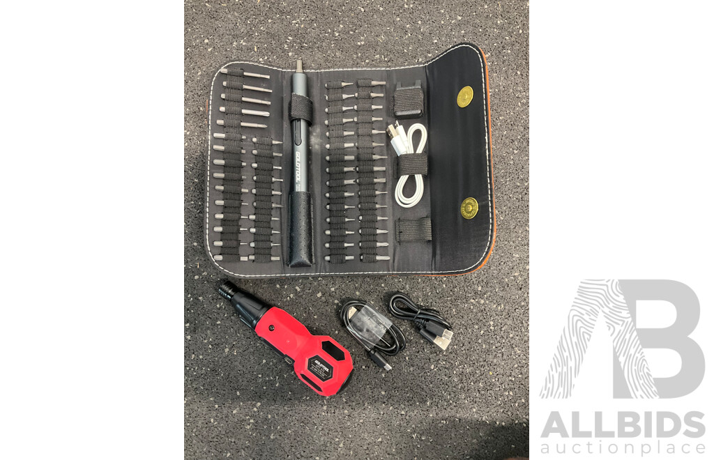 GOLDTOOL Mini Cordless Portable Screwdriver Set for Electro and GOLDTOOL (GTT171) Rechargeable Cordless Screwdriver - Lot of 2
