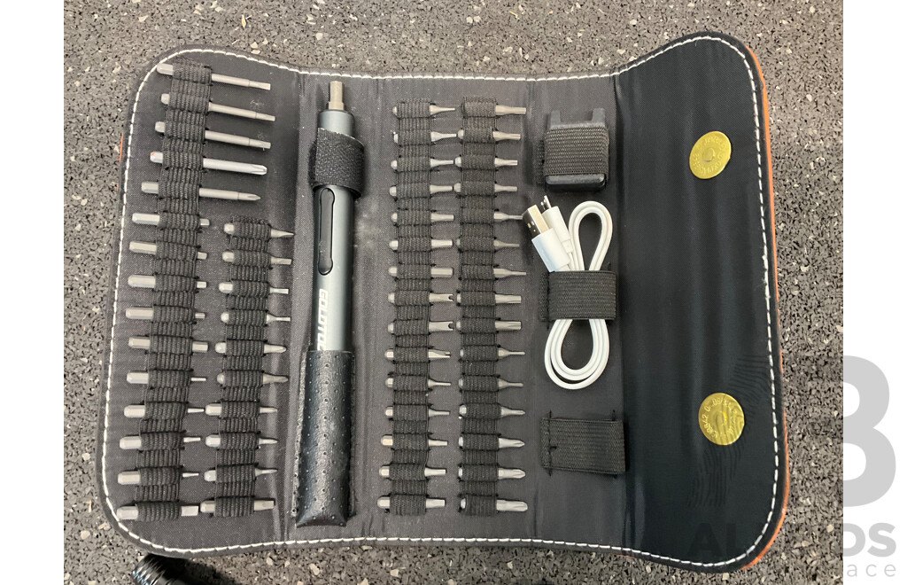 GOLDTOOL Mini Cordless Portable Screwdriver Set for Electro and GOLDTOOL (GTT171) Rechargeable Cordless Screwdriver - Lot of 2