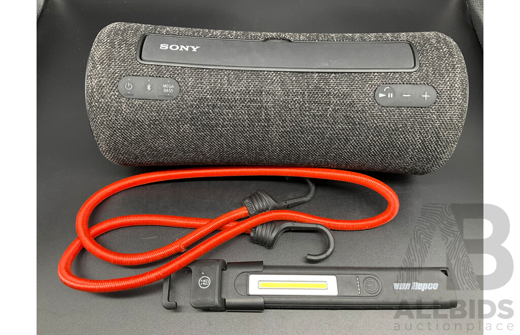 SONY SRS-XG300 Portable Bluetooth Speaker and REPCO Magnetic Led Light