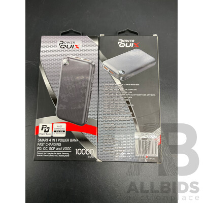 POWER QUIX Smart 4 in 1 Power Bank 10000mAh - Lot of 2