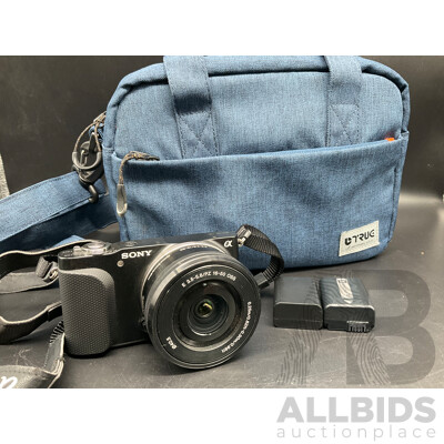SONY Aplha Digital Camera with E 3.5-5.6/PZ 160-50 OSS Lens and Accessories