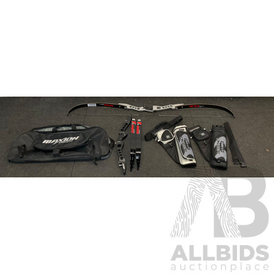 WNS Delta NX Riser with Limbs & Maxion Crx300 Bag, Legend XT 320 Target Quiver & Assorted Arrows