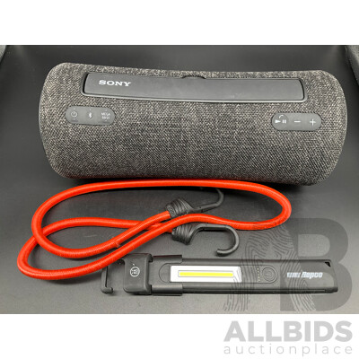 SONY SRS-XG300 Portable Bluetooth Speaker and REPCO Magnetic Led Light