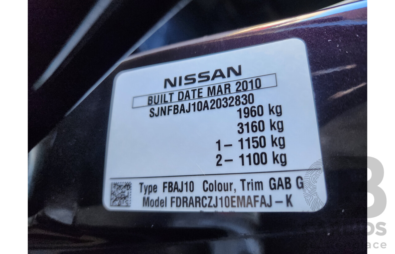 5/2010 Nissan Dualis Ti (4x2) J10 MY10 4d Wagon Maroon 2.0L