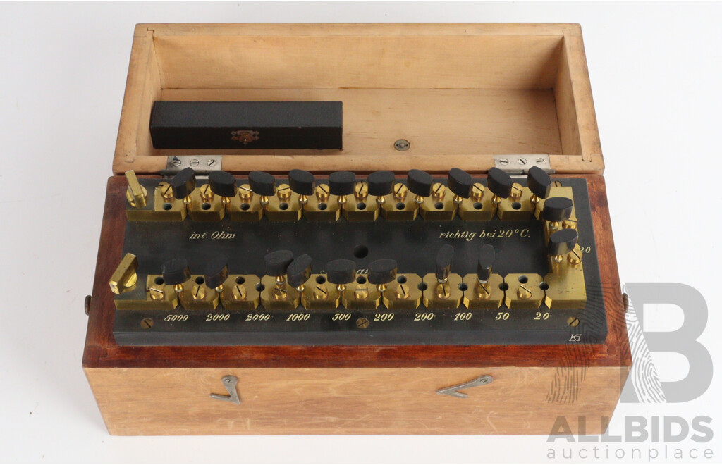 Vintage Timber Cased Resistance Decade Box