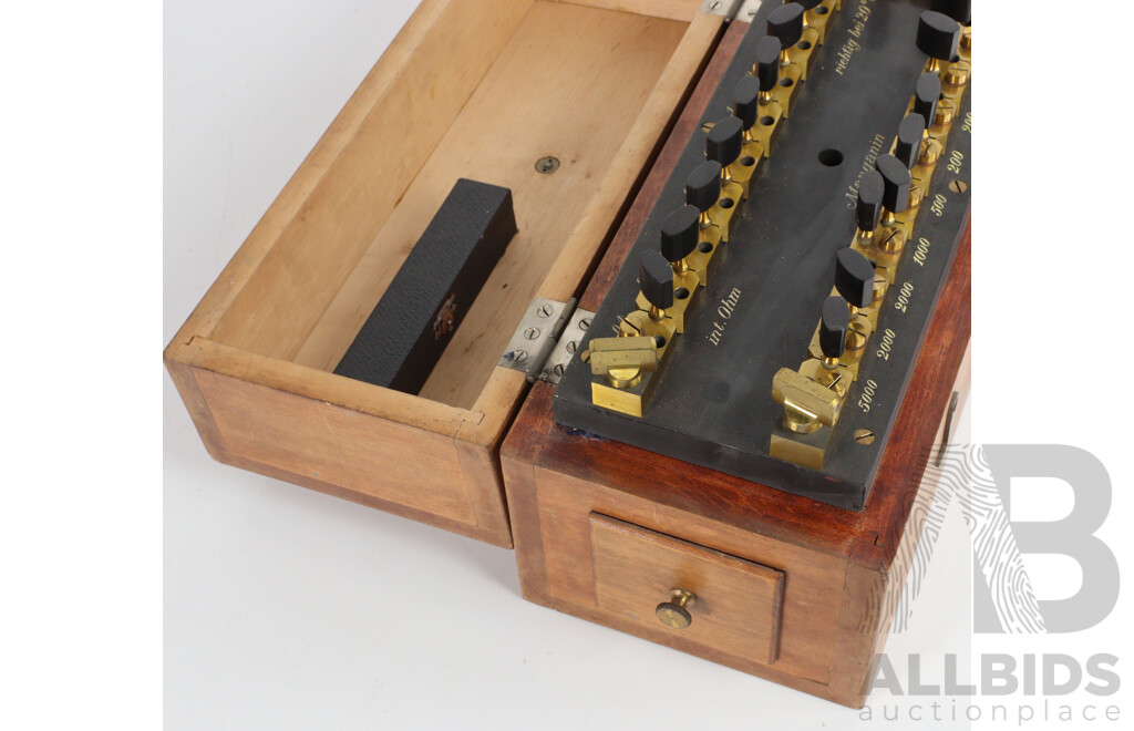 Vintage Timber Cased Resistance Decade Box