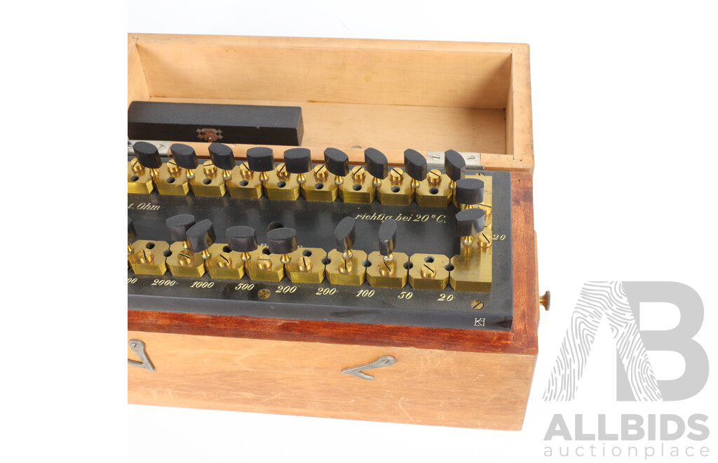 Vintage Timber Cased Resistance Decade Box