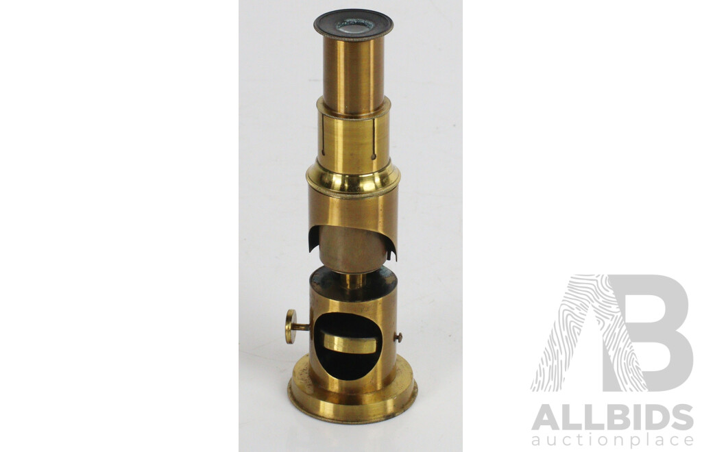 Vintage Brass Field Microscope in Fitted Case