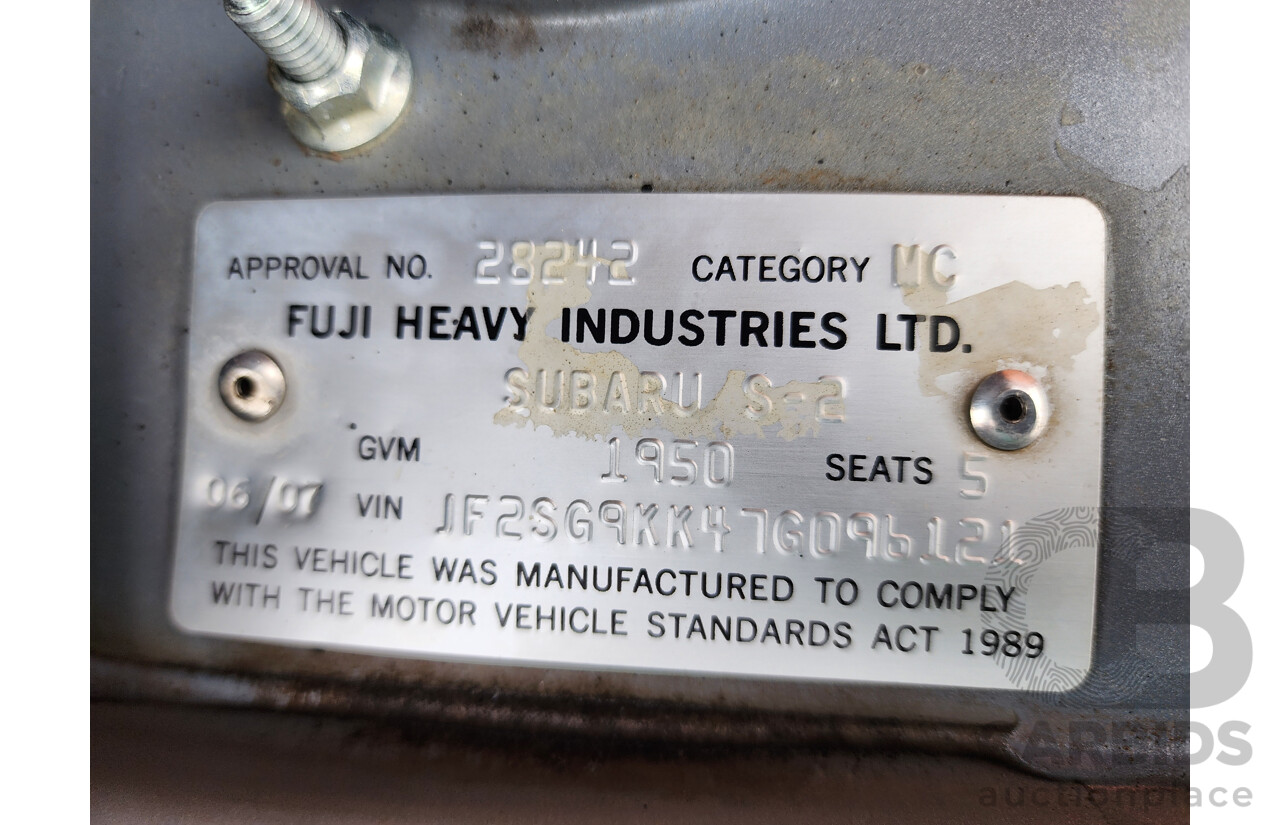 6/2007 Subaru Forester X MY07 4d Wagon Silver 2.5L