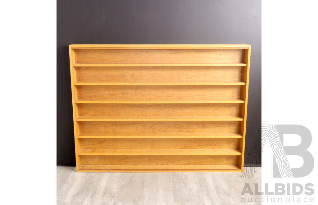 Timber Wall Mount Collectors Cabinet with Sliding Glass Doors