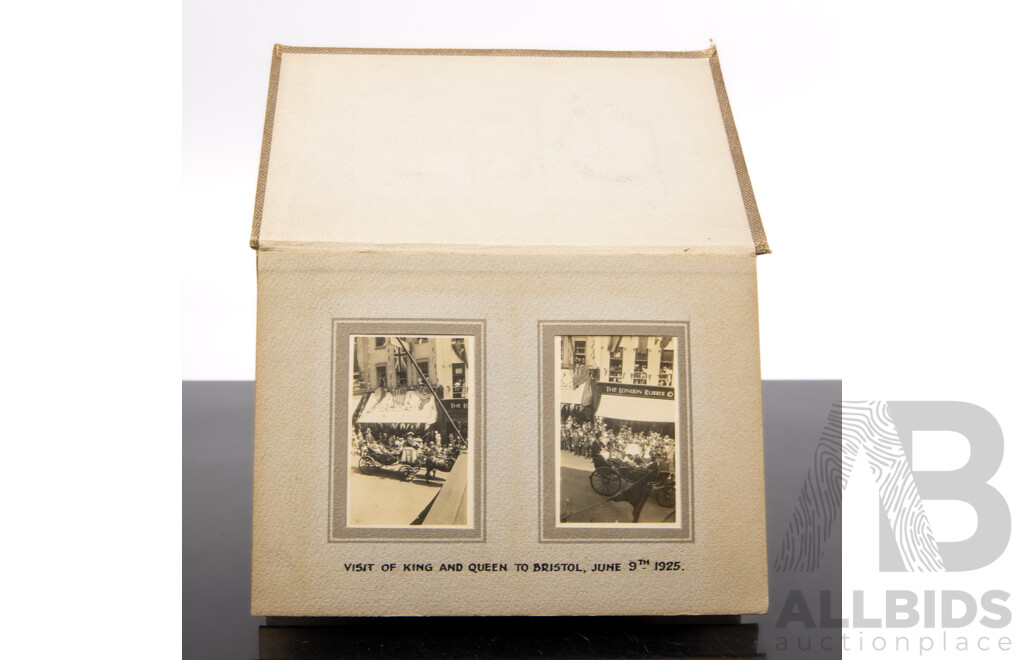 Antique Photograph Album by Pearl with 26 Pages Photos, Mostly 1925 to 1926, England, Including The Queens Visit to Bristol 1925, and More
