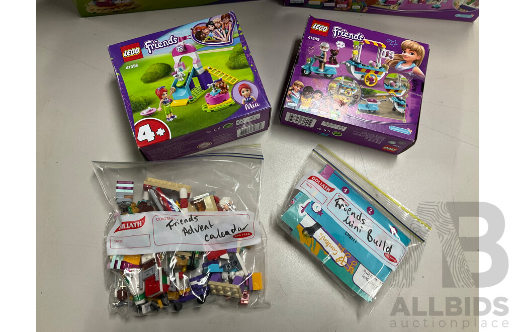 Collection Seven Lego Friends Sets, Opened, Five in Original Boxes with Instructions Including 41698, 41391 and More