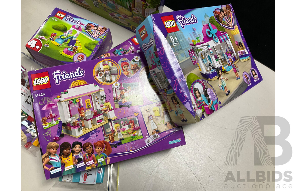 Collection Seven Lego Friends Sets, Opened, Five in Original Boxes with Instructions Including 41698, 41391 and More