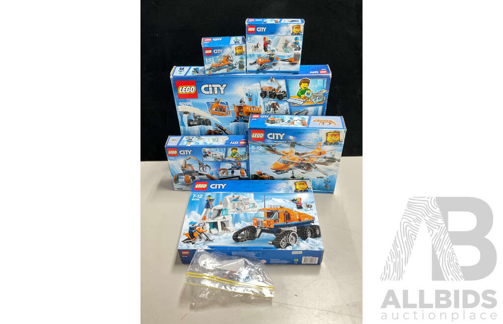 Collection Seven Lego Arctic Sets Including 60195, 60194, 60193, and More