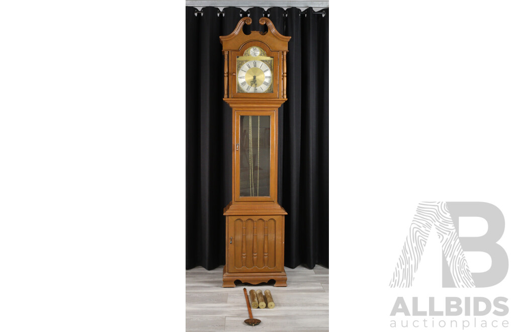 Reproduction Timber Cased Grandfather Clock