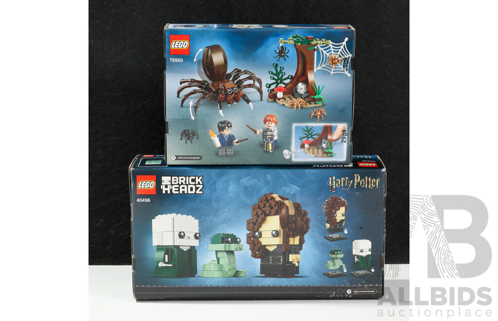 Lego, Harry Potter Brick Headz Voldemort Nagini & Bellatrix, 40496, Along with Lego Harry Potter, Aragogs Lair, 75950, Sealed in Boxes