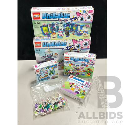 Collection Lego Unikitty! Sets, Opened, in Original Boxes with Instructions Including Unikingdom Fairground Fun 41456, Dr Fox Laboratory 41454 and More