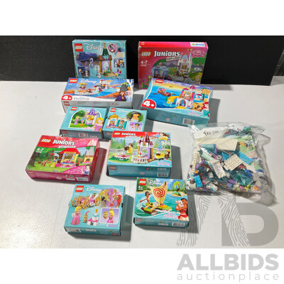 Collection Eleven Lego Disney Sets, Opened, Ten in Original Boxes with Instructions Including  Frozen II 41165, Frozen 41155 and More