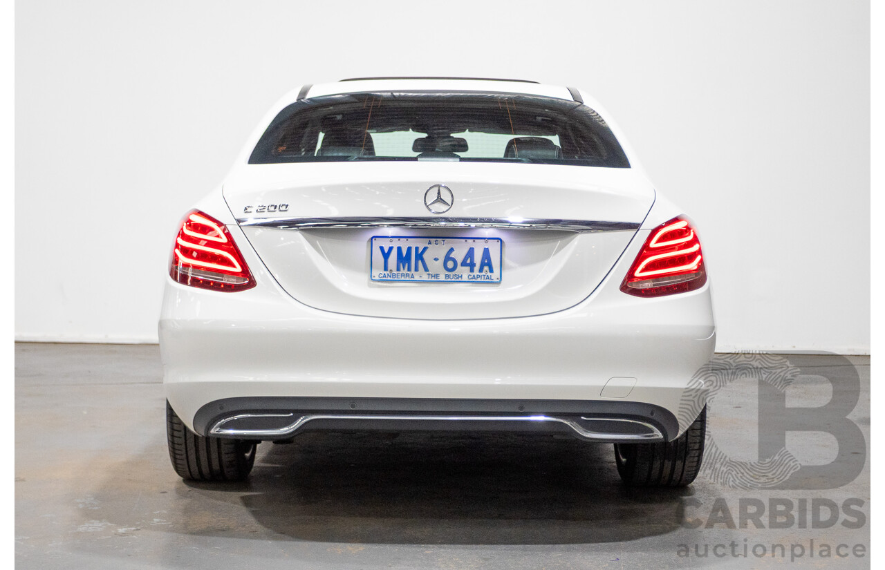 05/2016 Mercedes Benz C200 205 MY16 4d Sedan Polar White Turbo 2.0L