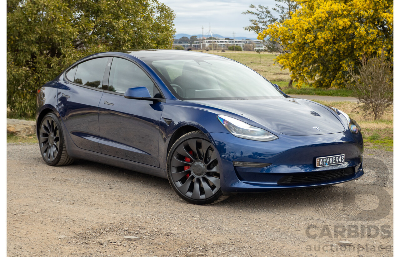 10/2020 Tesla Model 3 Performance (AWD) Dual Motor 4d Sedan Deep Blue Metallic - Dedicated Electric EV 335kw